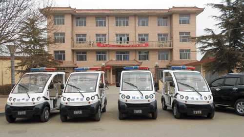 次日清晨躍迪電動(dòng)巡邏車饒陽縣住建局配備現(xiàn)場(chǎng)